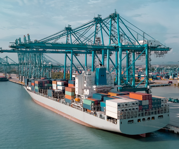 Reefer containers on ship